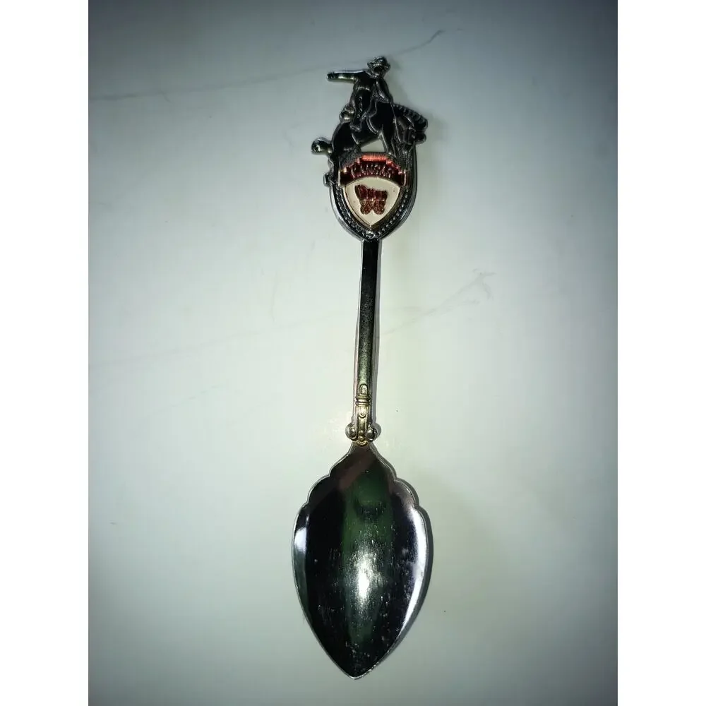 Souvenir Collectible Spoons Set of 3 Paris & Crest Design Silver Metal